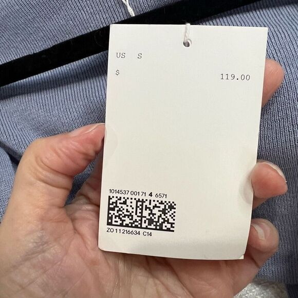 & Other Stories Light Blue Crochet Sleeves Knit Wrap Dress Sz S Women’s NWT‎ - Picture 6 of 9